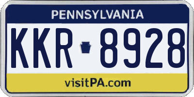 PA license plate KKR8928