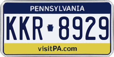 PA license plate KKR8929