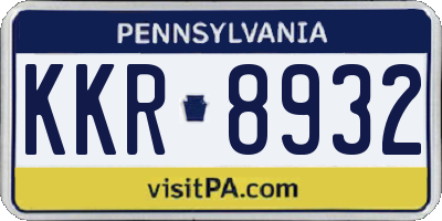 PA license plate KKR8932