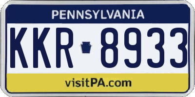 PA license plate KKR8933
