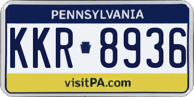 PA license plate KKR8936
