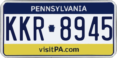 PA license plate KKR8945