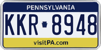 PA license plate KKR8948