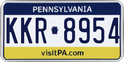 PA license plate KKR8954