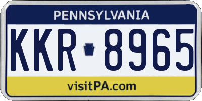 PA license plate KKR8965