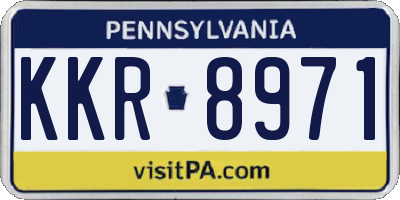 PA license plate KKR8971
