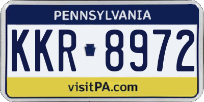 PA license plate KKR8972