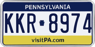 PA license plate KKR8974