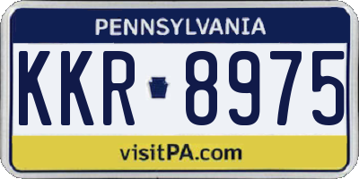 PA license plate KKR8975
