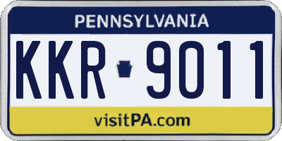 PA license plate KKR9011