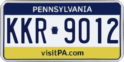 PA license plate KKR9012