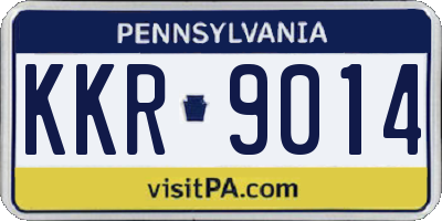 PA license plate KKR9014