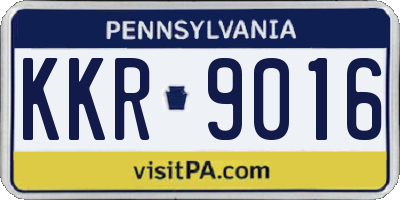 PA license plate KKR9016