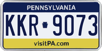 PA license plate KKR9073