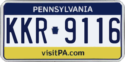 PA license plate KKR9116