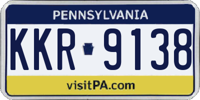PA license plate KKR9138