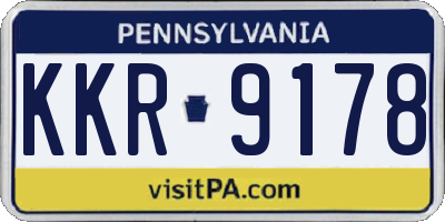 PA license plate KKR9178
