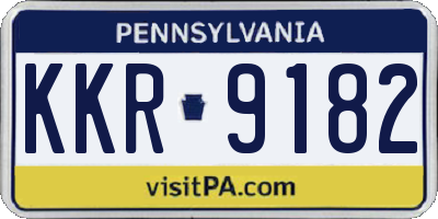 PA license plate KKR9182
