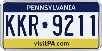 PA license plate KKR9211