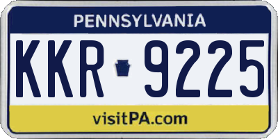 PA license plate KKR9225
