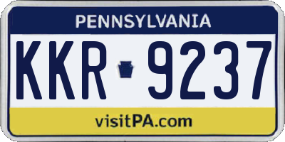 PA license plate KKR9237