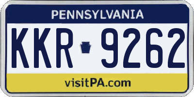 PA license plate KKR9262