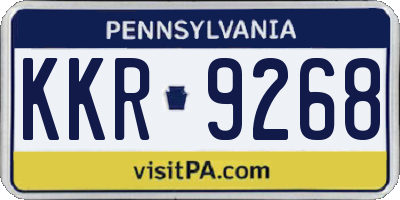 PA license plate KKR9268
