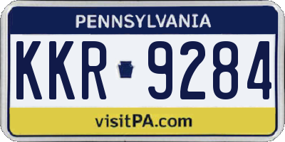 PA license plate KKR9284