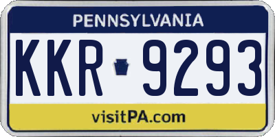 PA license plate KKR9293