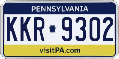 PA license plate KKR9302