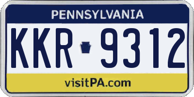 PA license plate KKR9312