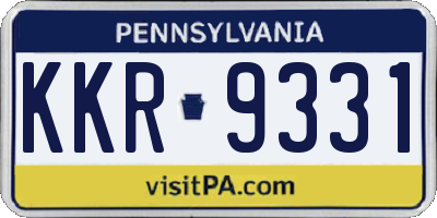 PA license plate KKR9331