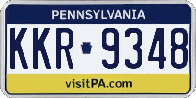 PA license plate KKR9348