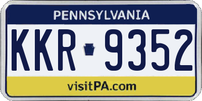PA license plate KKR9352