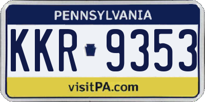 PA license plate KKR9353