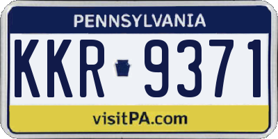 PA license plate KKR9371