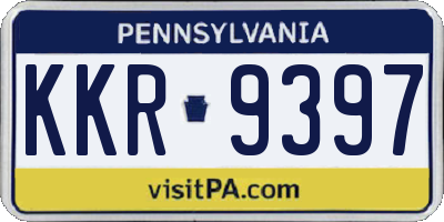 PA license plate KKR9397