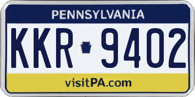 PA license plate KKR9402