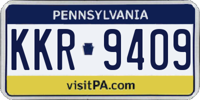 PA license plate KKR9409