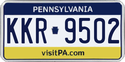 PA license plate KKR9502
