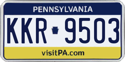 PA license plate KKR9503