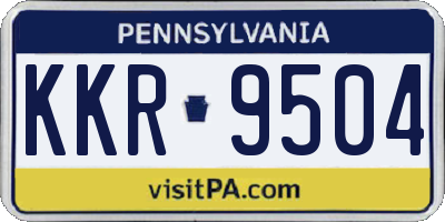 PA license plate KKR9504