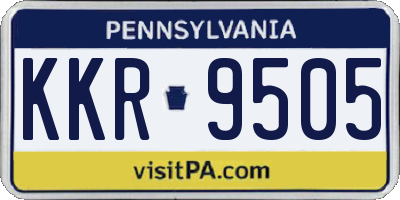 PA license plate KKR9505