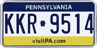 PA license plate KKR9514