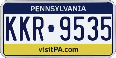 PA license plate KKR9535