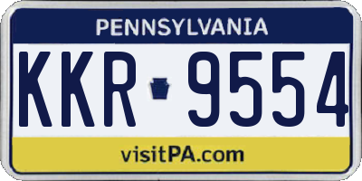 PA license plate KKR9554