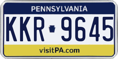 PA license plate KKR9645