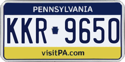 PA license plate KKR9650