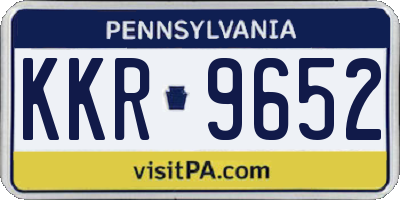 PA license plate KKR9652