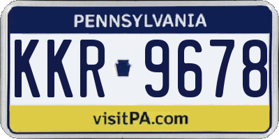 PA license plate KKR9678